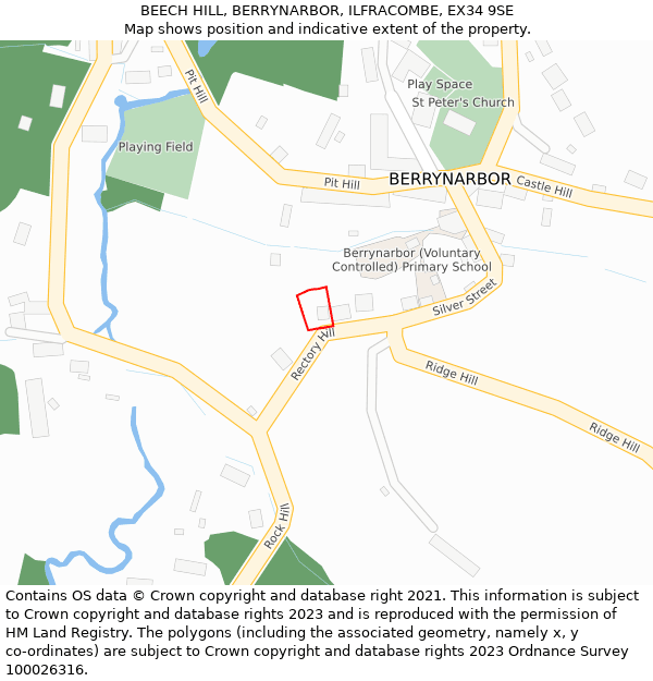 BEECH HILL, BERRYNARBOR, ILFRACOMBE, EX34 9SE: Location map and indicative extent of plot