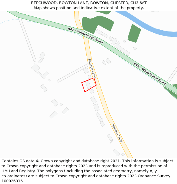 BEECHWOOD, ROWTON LANE, ROWTON, CHESTER, CH3 6AT: Location map and indicative extent of plot