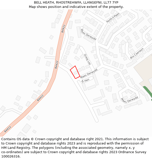 BELL HEATH, RHOSTREHWFA, LLANGEFNI, LL77 7YP: Location map and indicative extent of plot