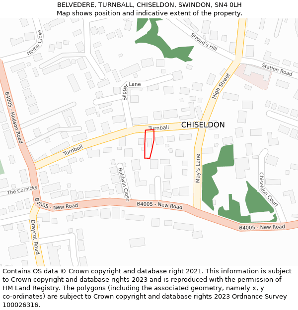 BELVEDERE, TURNBALL, CHISELDON, SWINDON, SN4 0LH: Location map and indicative extent of plot
