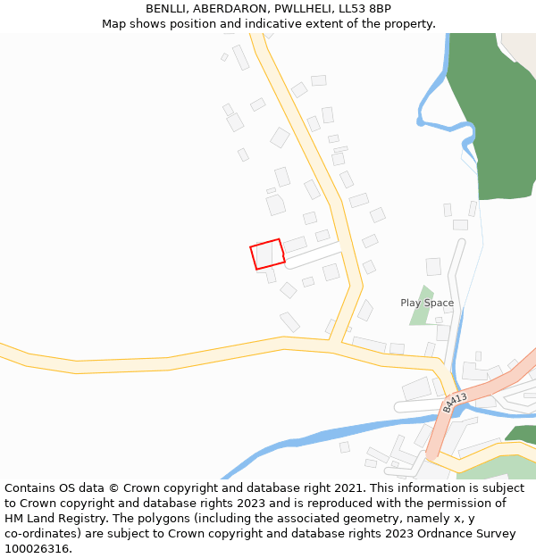 BENLLI, ABERDARON, PWLLHELI, LL53 8BP: Location map and indicative extent of plot