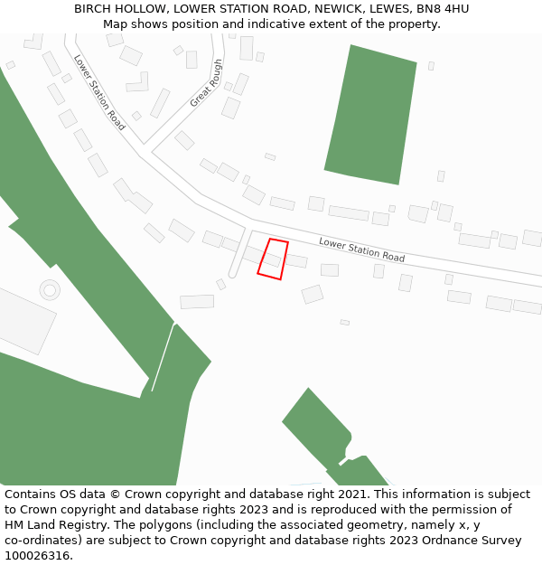 BIRCH HOLLOW, LOWER STATION ROAD, NEWICK, LEWES, BN8 4HU: Location map and indicative extent of plot