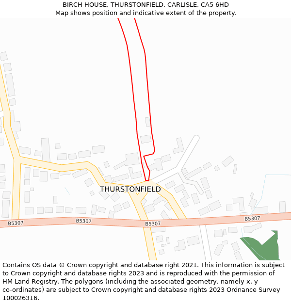 BIRCH HOUSE, THURSTONFIELD, CARLISLE, CA5 6HD: Location map and indicative extent of plot