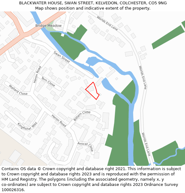 BLACKWATER HOUSE, SWAN STREET, KELVEDON, COLCHESTER, CO5 9NG: Location map and indicative extent of plot