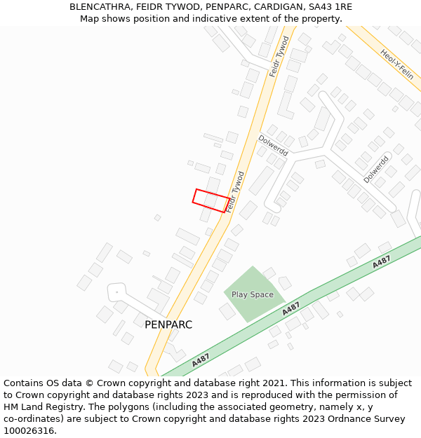 BLENCATHRA, FEIDR TYWOD, PENPARC, CARDIGAN, SA43 1RE: Location map and indicative extent of plot