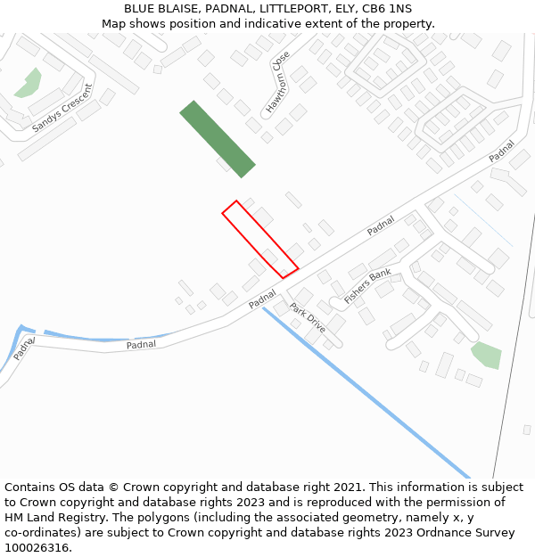 BLUE BLAISE, PADNAL, LITTLEPORT, ELY, CB6 1NS: Location map and indicative extent of plot