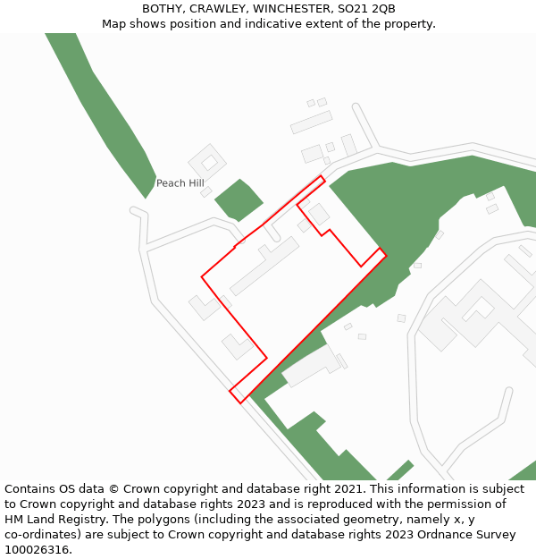 BOTHY, CRAWLEY, WINCHESTER, SO21 2QB: Location map and indicative extent of plot