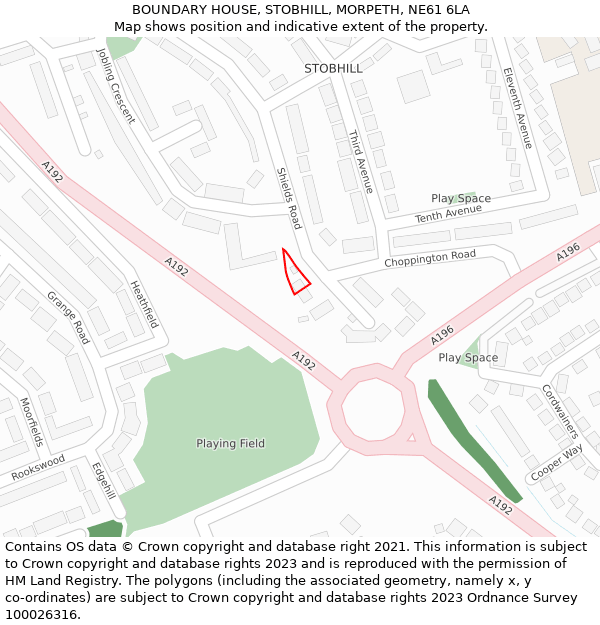 BOUNDARY HOUSE, STOBHILL, MORPETH, NE61 6LA: Location map and indicative extent of plot