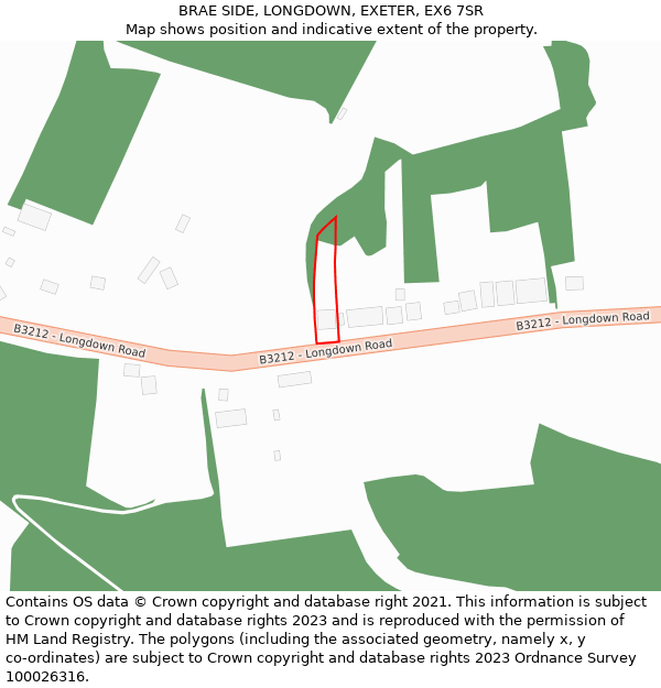 BRAE SIDE, LONGDOWN, EXETER, EX6 7SR: Location map and indicative extent of plot