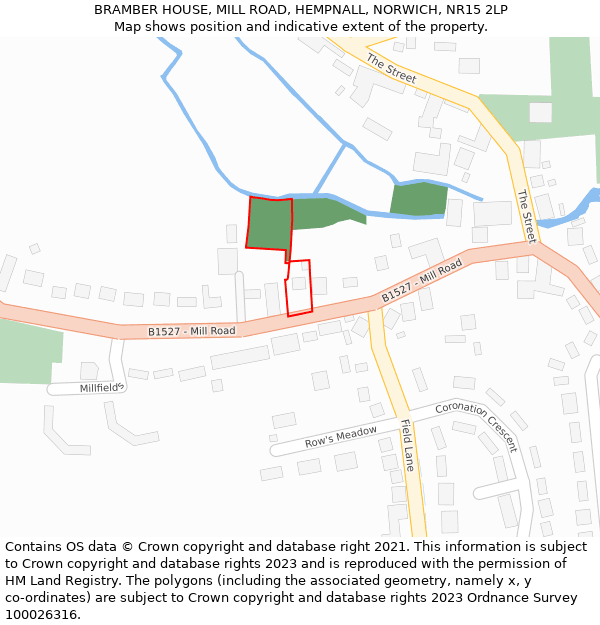 BRAMBER HOUSE, MILL ROAD, HEMPNALL, NORWICH, NR15 2LP: Location map and indicative extent of plot