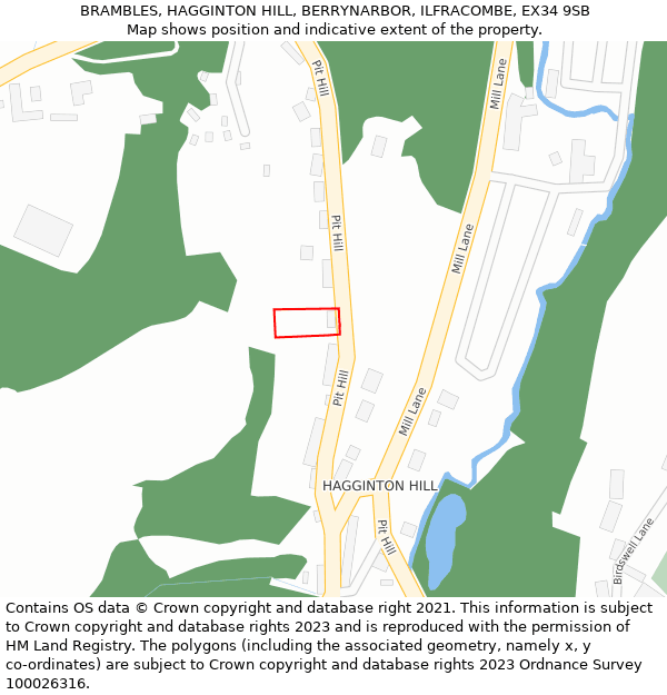 BRAMBLES, HAGGINTON HILL, BERRYNARBOR, ILFRACOMBE, EX34 9SB: Location map and indicative extent of plot