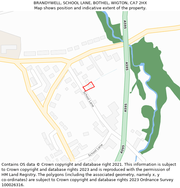 BRANDYWELL, SCHOOL LANE, BOTHEL, WIGTON, CA7 2HX: Location map and indicative extent of plot