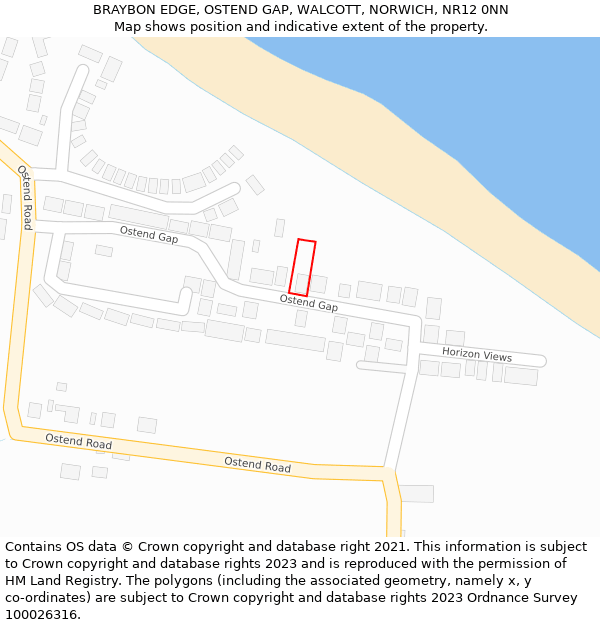 BRAYBON EDGE, OSTEND GAP, WALCOTT, NORWICH, NR12 0NN: Location map and indicative extent of plot