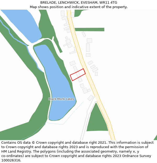 BRELADE, LENCHWICK, EVESHAM, WR11 4TG: Location map and indicative extent of plot