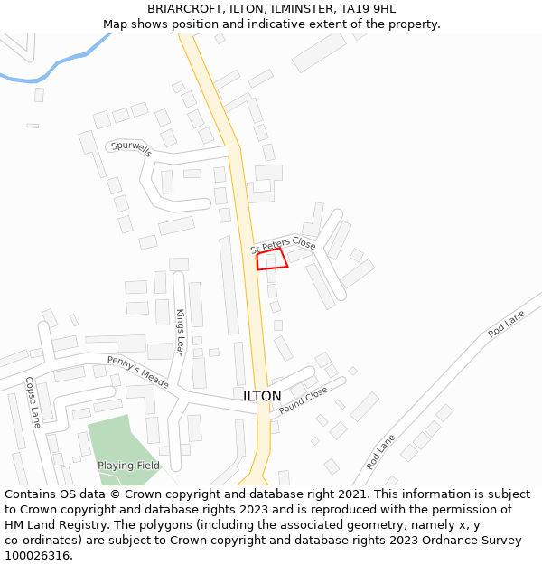 BRIARCROFT, ILTON, ILMINSTER, TA19 9HL: Location map and indicative extent of plot