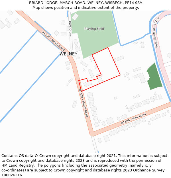 BRIARD LODGE, MARCH ROAD, WELNEY, WISBECH, PE14 9SA: Location map and indicative extent of plot