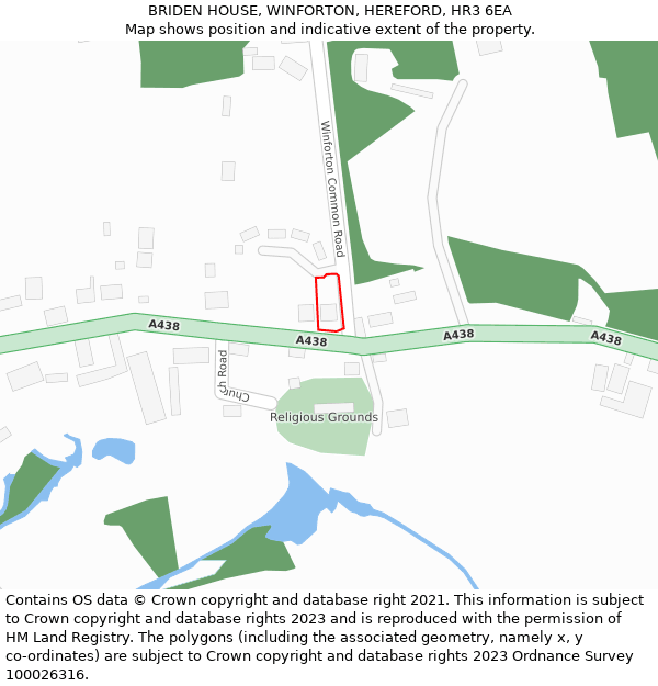 BRIDEN HOUSE, WINFORTON, HEREFORD, HR3 6EA: Location map and indicative extent of plot