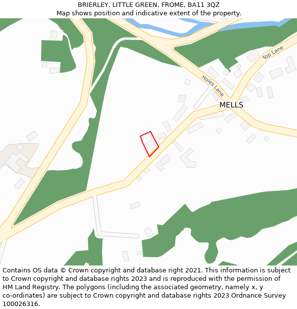BRIERLEY, LITTLE GREEN, FROME, BA11 3QZ: Location map and indicative extent of plot