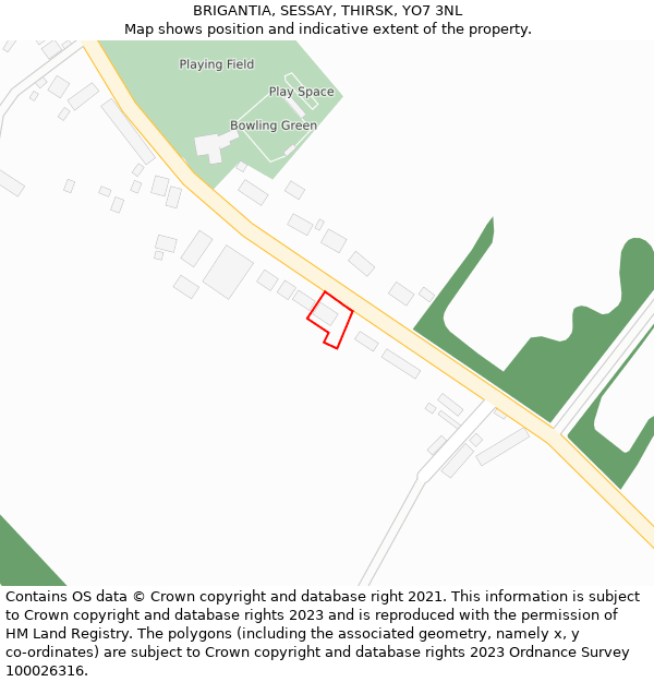 BRIGANTIA, SESSAY, THIRSK, YO7 3NL: Location map and indicative extent of plot