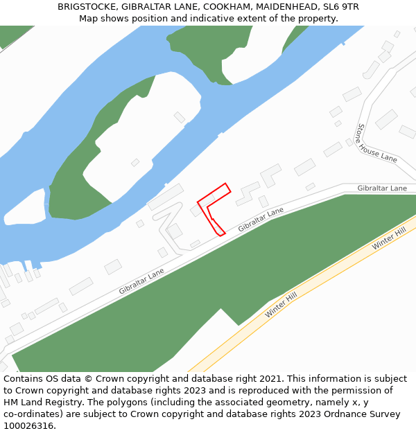 BRIGSTOCKE, GIBRALTAR LANE, COOKHAM, MAIDENHEAD, SL6 9TR: Location map and indicative extent of plot