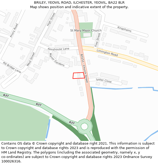 BRILEY, YEOVIL ROAD, ILCHESTER, YEOVIL, BA22 8LR: Location map and indicative extent of plot