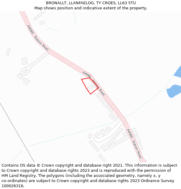 BRONALLT, LLANFAELOG, TY CROES, LL63 5TU: Location map and indicative extent of plot