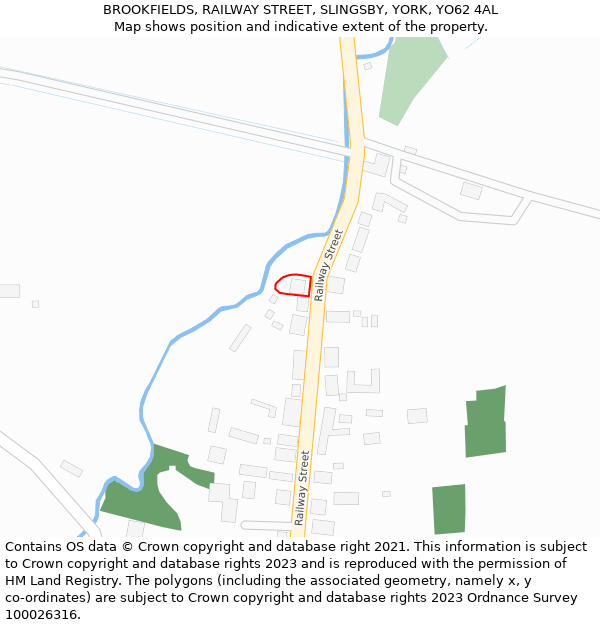 BROOKFIELDS, RAILWAY STREET, SLINGSBY, YORK, YO62 4AL: Location map and indicative extent of plot