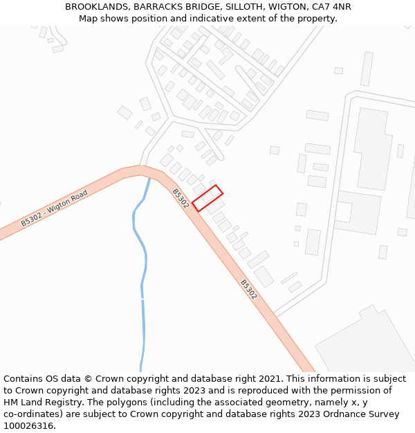 BROOKLANDS, BARRACKS BRIDGE, SILLOTH, WIGTON, CA7 4NR: Location map and indicative extent of plot