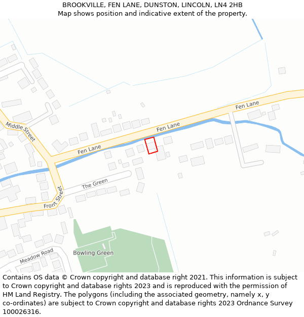 BROOKVILLE, FEN LANE, DUNSTON, LINCOLN, LN4 2HB: Location map and indicative extent of plot
