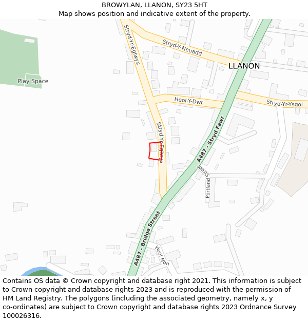 BROWYLAN, LLANON, SY23 5HT: Location map and indicative extent of plot