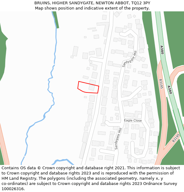 BRUINS, HIGHER SANDYGATE, NEWTON ABBOT, TQ12 3PY: Location map and indicative extent of plot