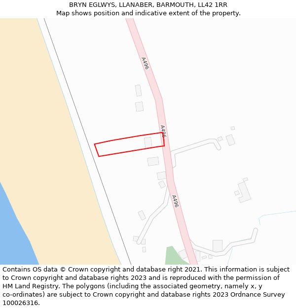 BRYN EGLWYS, LLANABER, BARMOUTH, LL42 1RR: Location map and indicative extent of plot