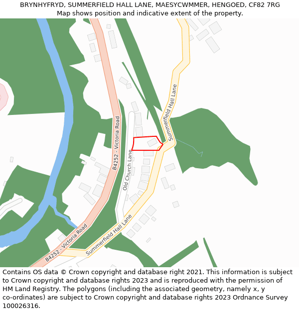 BRYNHYFRYD, SUMMERFIELD HALL LANE, MAESYCWMMER, HENGOED, CF82 7RG: Location map and indicative extent of plot