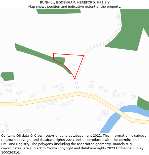 BUNHILL, BODENHAM, HEREFORD, HR1 3JY: Location map and indicative extent of plot