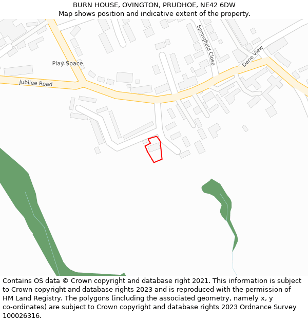 BURN HOUSE, OVINGTON, PRUDHOE, NE42 6DW: Location map and indicative extent of plot