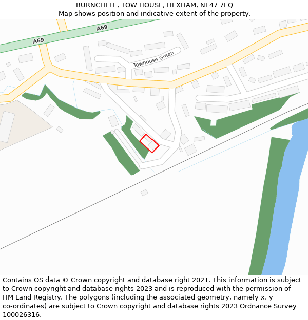 BURNCLIFFE, TOW HOUSE, HEXHAM, NE47 7EQ: Location map and indicative extent of plot