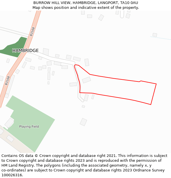 BURROW HILL VIEW, HAMBRIDGE, LANGPORT, TA10 0AU: Location map and indicative extent of plot