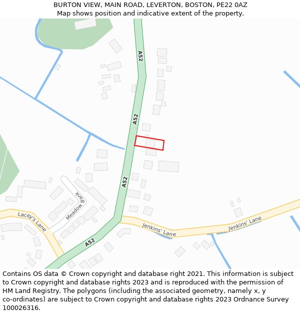 BURTON VIEW, MAIN ROAD, LEVERTON, BOSTON, PE22 0AZ: Location map and indicative extent of plot