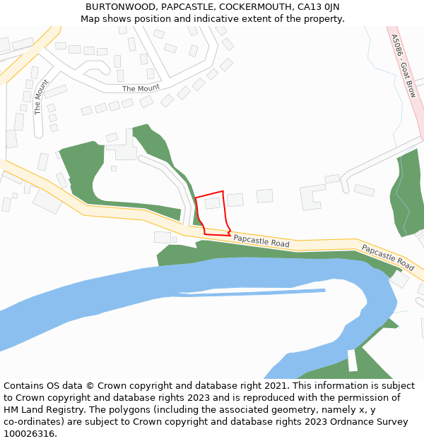 BURTONWOOD, PAPCASTLE, COCKERMOUTH, CA13 0JN: Location map and indicative extent of plot