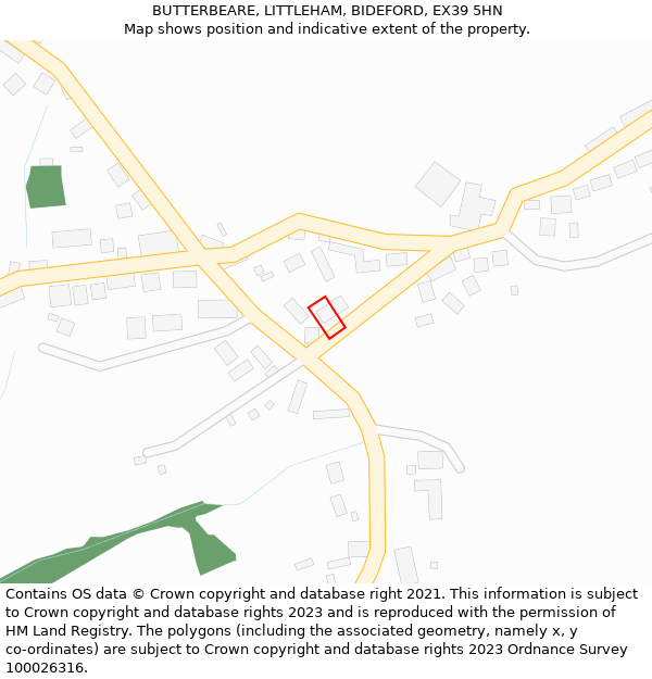 BUTTERBEARE, LITTLEHAM, BIDEFORD, EX39 5HN: Location map and indicative extent of plot