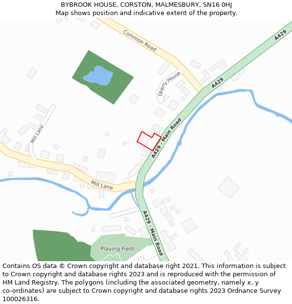 BYBROOK HOUSE, CORSTON, MALMESBURY, SN16 0HJ: Location map and indicative extent of plot