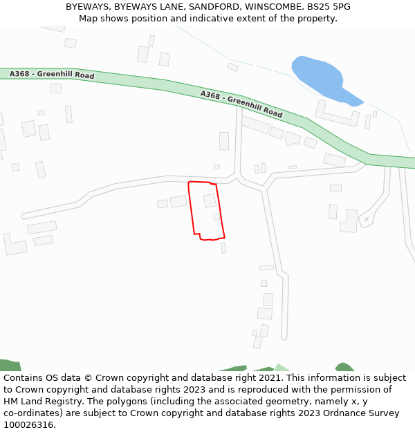 BYEWAYS, BYEWAYS LANE, SANDFORD, WINSCOMBE, BS25 5PG: Location map and indicative extent of plot