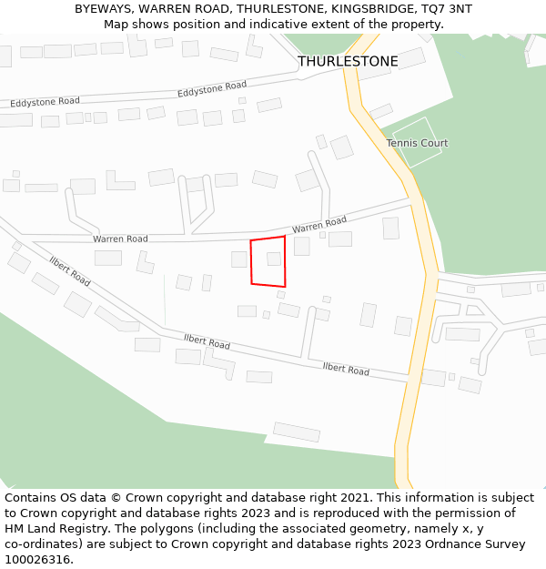 BYEWAYS, WARREN ROAD, THURLESTONE, KINGSBRIDGE, TQ7 3NT: Location map and indicative extent of plot