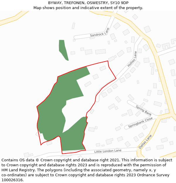 BYWAY, TREFONEN, OSWESTRY, SY10 9DP: Location map and indicative extent of plot