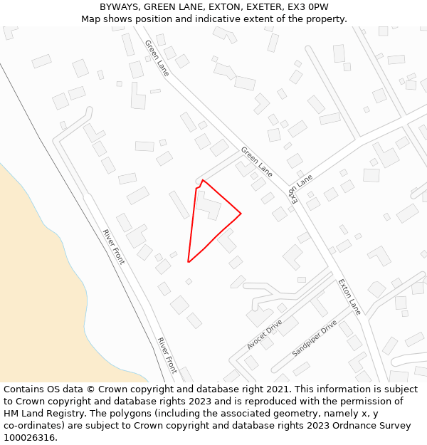 BYWAYS, GREEN LANE, EXTON, EXETER, EX3 0PW: Location map and indicative extent of plot
