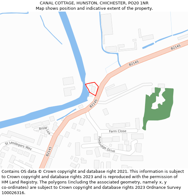 CANAL COTTAGE, HUNSTON, CHICHESTER, PO20 1NR: Location map and indicative extent of plot