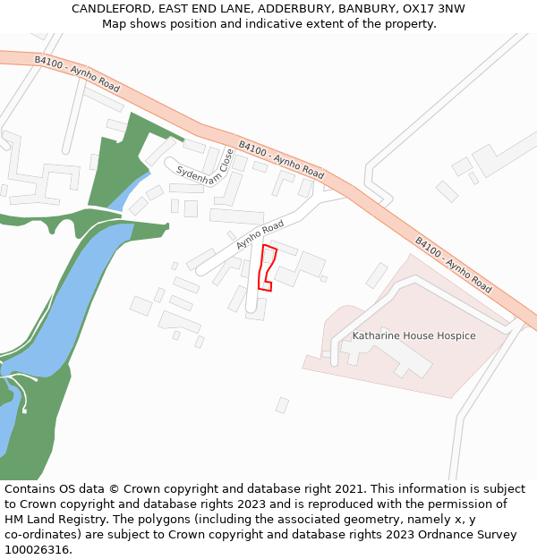CANDLEFORD, EAST END LANE, ADDERBURY, BANBURY, OX17 3NW: Location map and indicative extent of plot