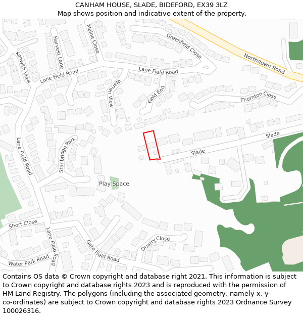 CANHAM HOUSE, SLADE, BIDEFORD, EX39 3LZ: Location map and indicative extent of plot