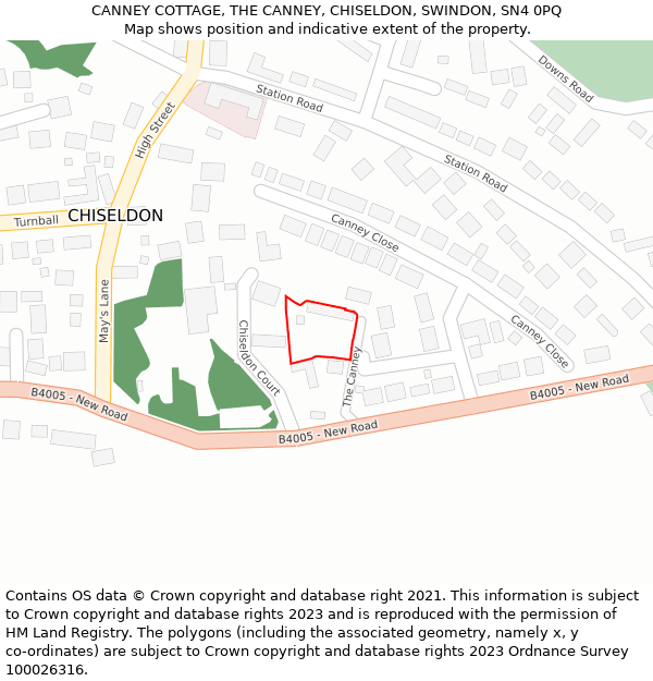 CANNEY COTTAGE, THE CANNEY, CHISELDON, SWINDON, SN4 0PQ: Location map and indicative extent of plot