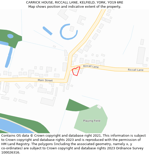 CARRICK HOUSE, RICCALL LANE, KELFIELD, YORK, YO19 6RE: Location map and indicative extent of plot
